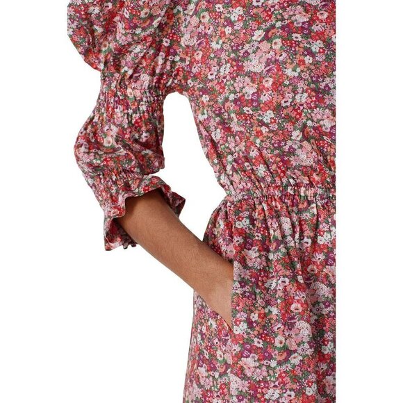 Philosophy di Lorenzo Serafini Puff Shoulder Dress in Red 2 Womens Floral - Picture 5 of 16